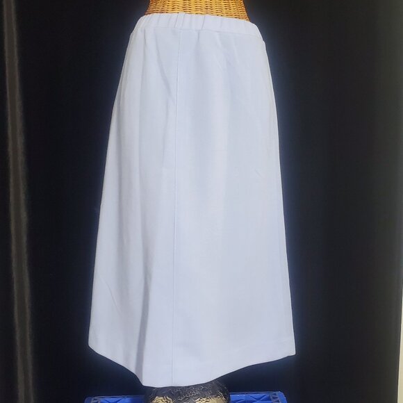Vintage Devon IGLWU Union Made Size 10 Powder blue Polyester Midi Pencil skirt - Picture 1 of 11